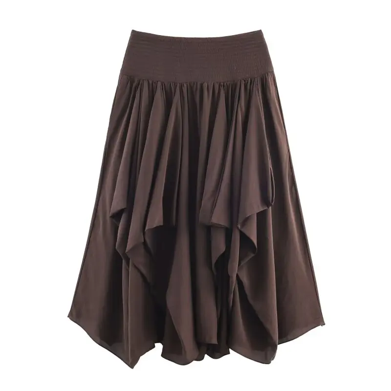 

Women’s Comfortable Versatile 3D Midi Skirt Fashion Casual High Waist A-Line Skirt Female Daily Wear Elastic Waist Flared Skirt