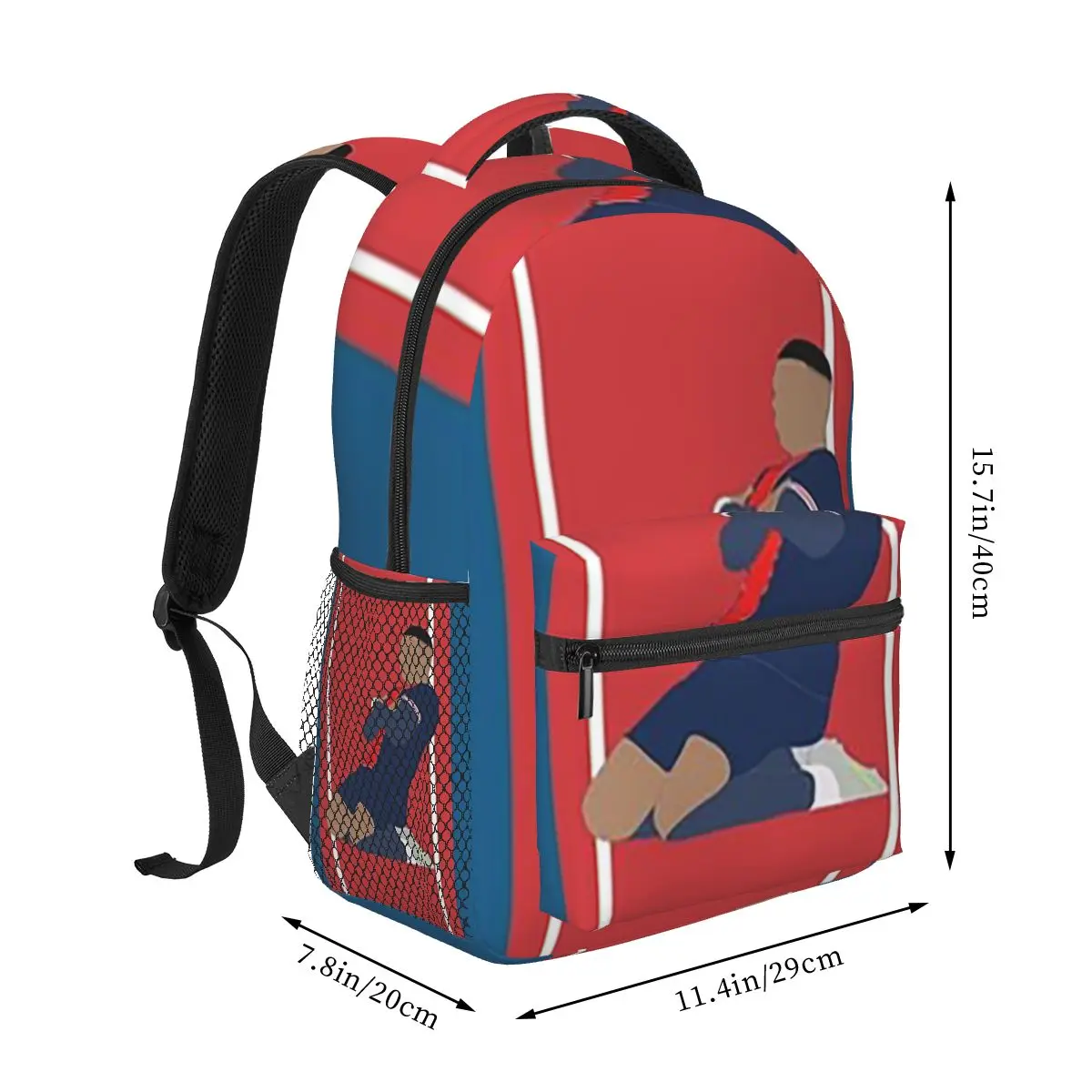 Kylian Mbappe Jersey Football Wall Minimalist Backpack Hot Sale Daypack Large Capacity Children BookBag School Bag Shoulder Bags
