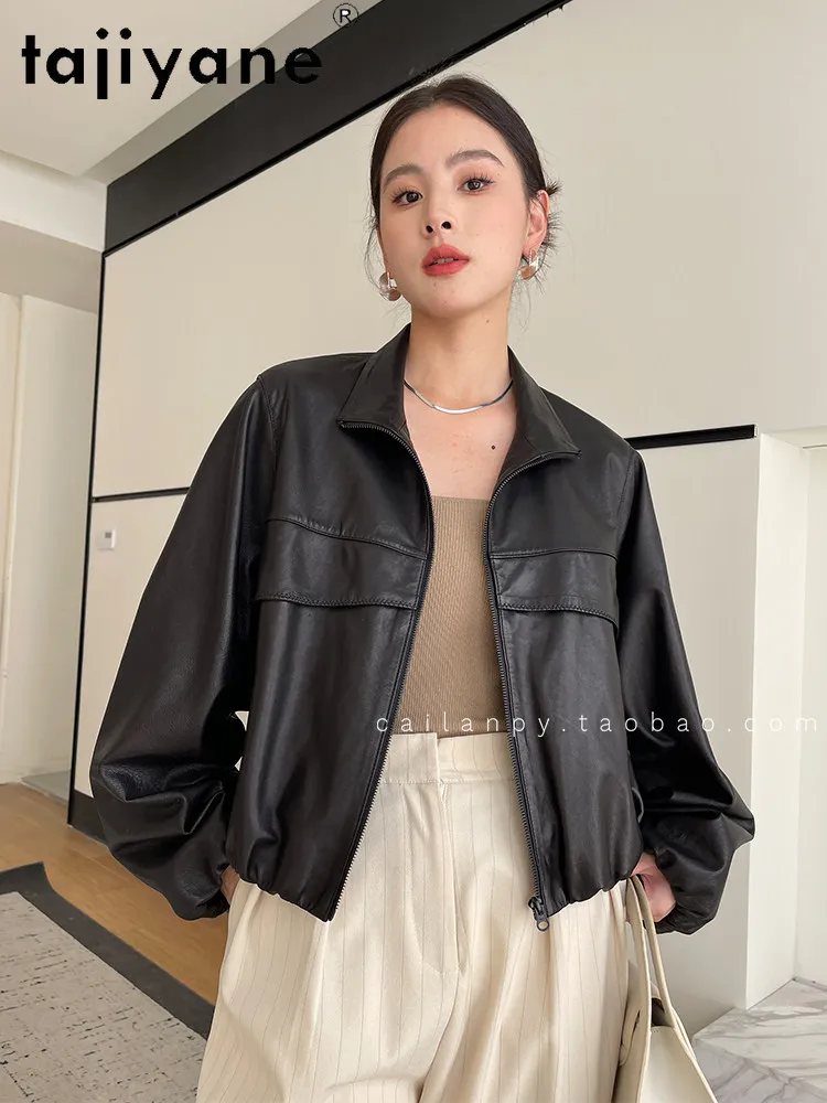 TAJIYANE Real Sheepskin Jackets Women Short Casual Genuine Leather Jacket Stand Collar Coat 2026 Autumn Woman Clothes дубленка