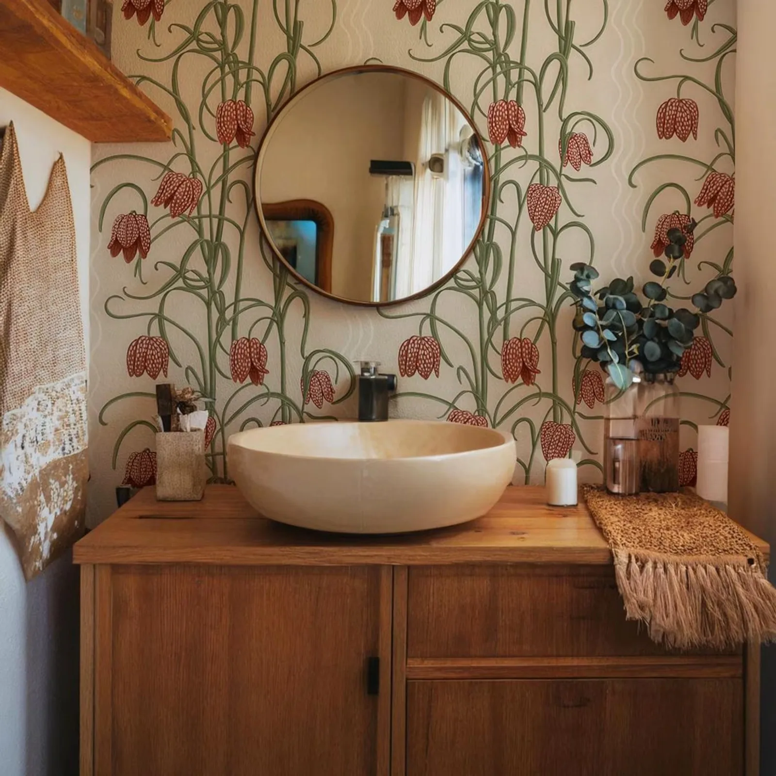 Vintage Floral and Leaves Wall Paper Peel And Stick,Flowers Wall Mural For Home Decorations,Self-adhesive Or Tradition Wall Art