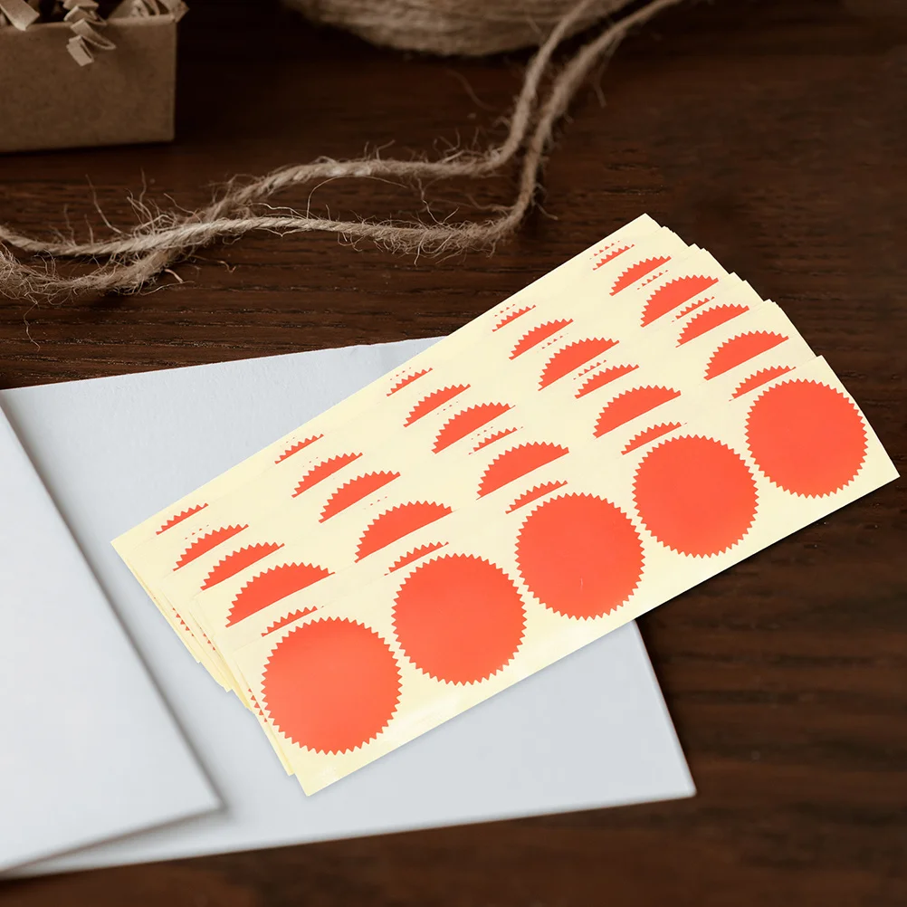 200 قطعة ملصقات النقش ذاتية اللصق شهادة حمراء جائزة الأختام حافة مسننة الوثائق المكتبية المقاومة للعبث #3