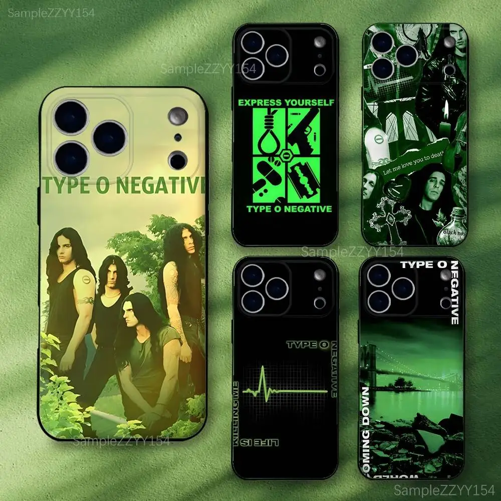 

T-Type O Negative Black No.1 Phone Case For iPhone 15,16,17,13,14,11,12,Pro,Max,Plus,E,Air,Mini Shockproof Soft Cover Fundas