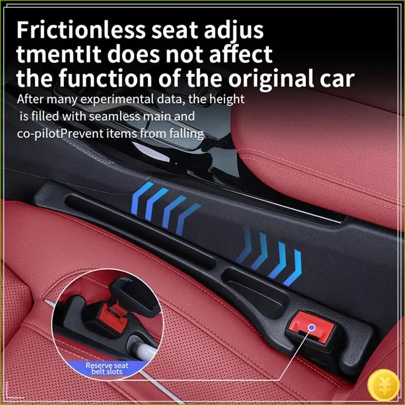 

1Pair Filling Strip Car Gap Filler Seat Side Seam Plug Strip Leak-Proof Crevice Drop Blocker With Seatbelt Hole