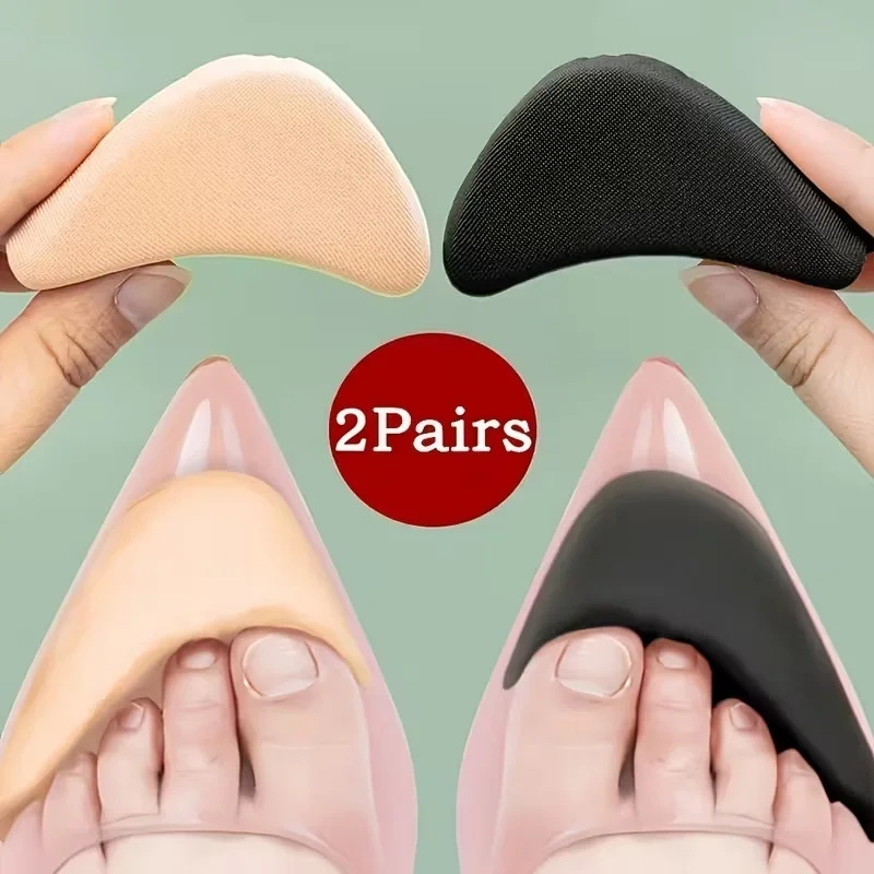 2 Pairs of Shoe Toe Pads, Unisex Insoles, Foam Toe Fillers, Shoe Installation Tools