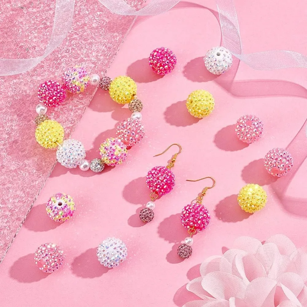 20mm Rhinestone Beads 20pcs Pen Bubblegum  Chunk  Crystal Large Acrylic Loose for Easter Garland