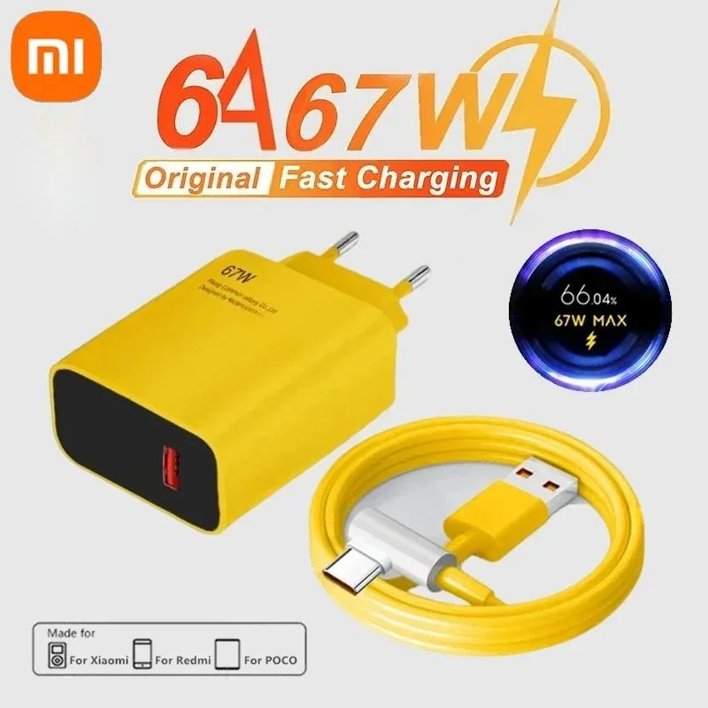 2024 Xiaomi 67W Fast Charger For Xiaomi 14 13 12 11 Pro Ultra Lite USB A To Type C Quick Charging Phone Cable For Redmi Note 12