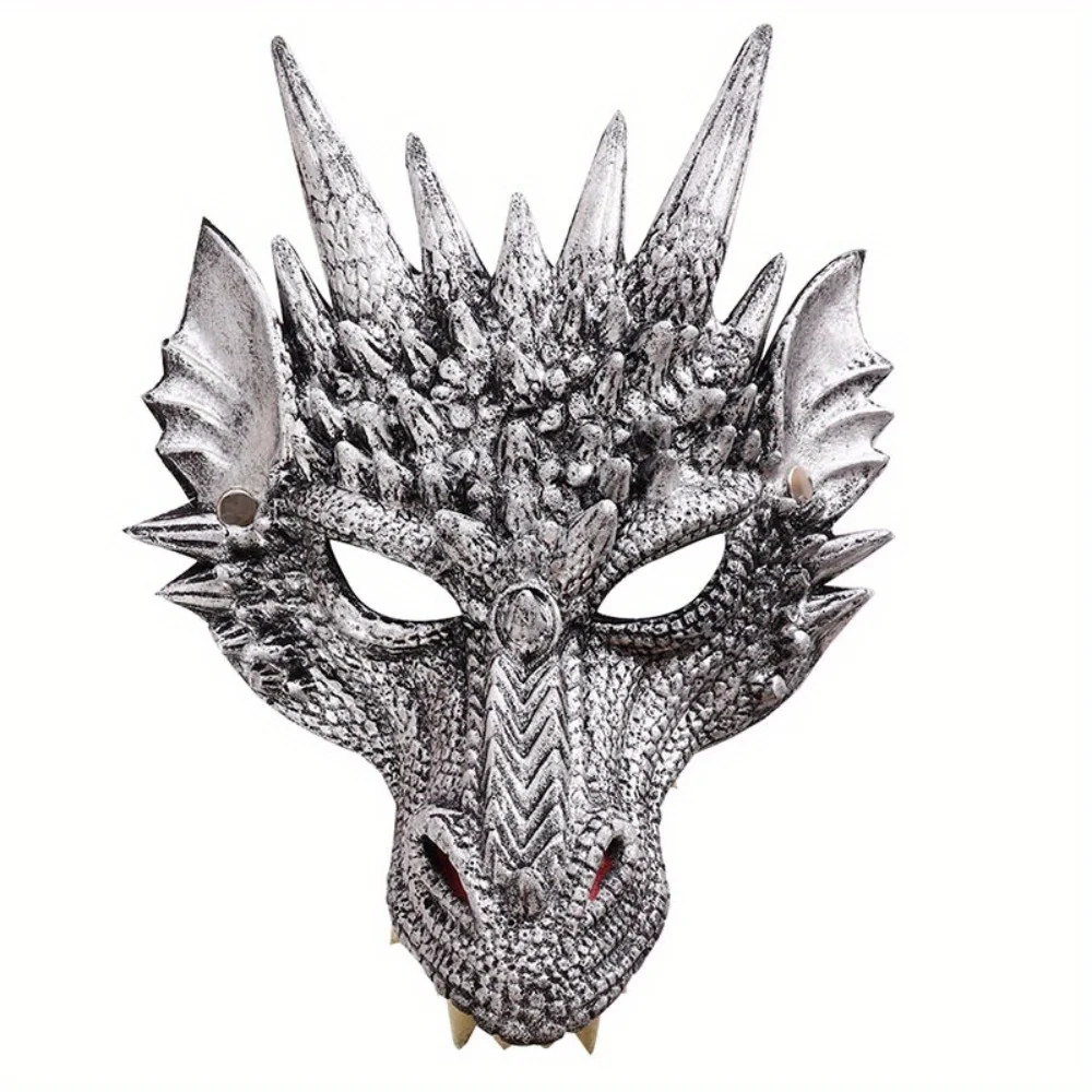 PU Foam Dragon Mask 3D Cosplay Accessory Carnival Party Masquerade Costume Prop for Men and Women