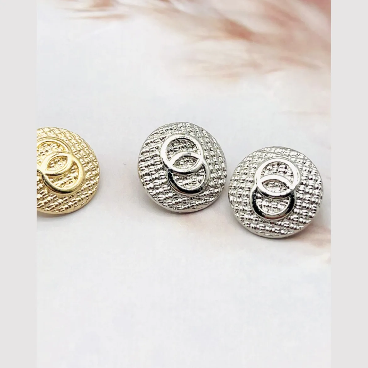 Simple Double Loop Metal Buttons DIY Shanked 10PCS Gold Suit  Round Coat Button Cufflinks