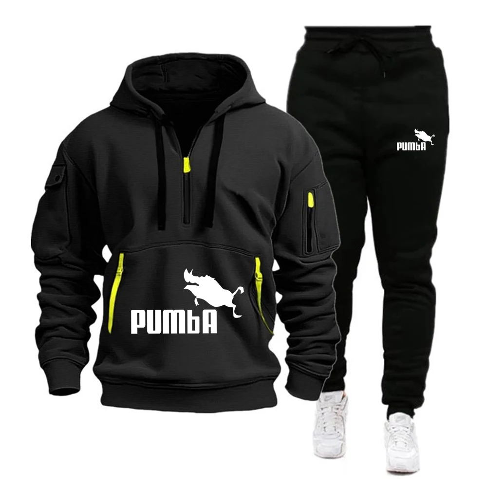 2024 Fall Winter Pumba Men\'s Tracksuit Hoodie Pants 2Pcs Sets Suit Leisure Sweatshirts Sweatpants Fashion Trends Brand Clothing