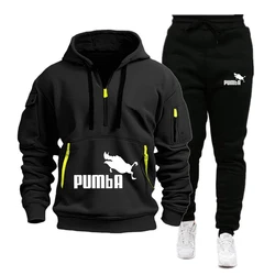 2024 Fall Winter Pumba Men's Tracksuit Hoodie Pants 2Pcs Sets Suit Leisure Sweatshirts Sweatpants Fashion Trends Brand Clothing