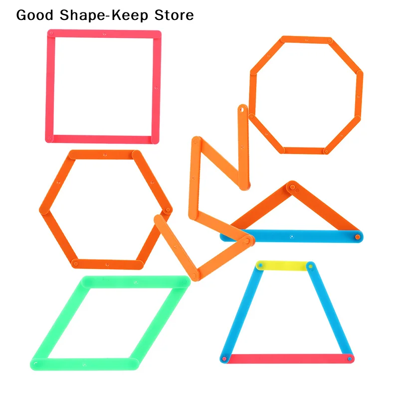 daily10/20/50Pcs Colorful Interlocking Polygon Bars Polygons Angle Learning Stick Montessori Math Learning Toy Toddler Gifts
