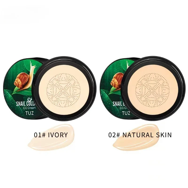 Mushroom Head Air Cushion CC Cream Snail Collagen BB Foundation Even Application Waterproof Liquid Concealer Face Base Makeup