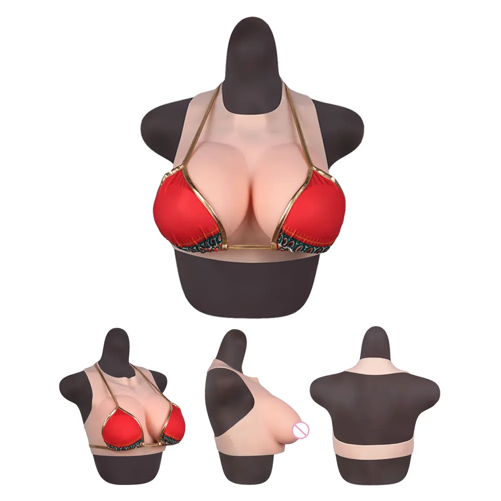 

Plump Fake Boobs Silicone Breast Forms Bodysuit Tights Plate For Trans Crossdress Shemale Dragqueen Cosplay Underwear Celebrity