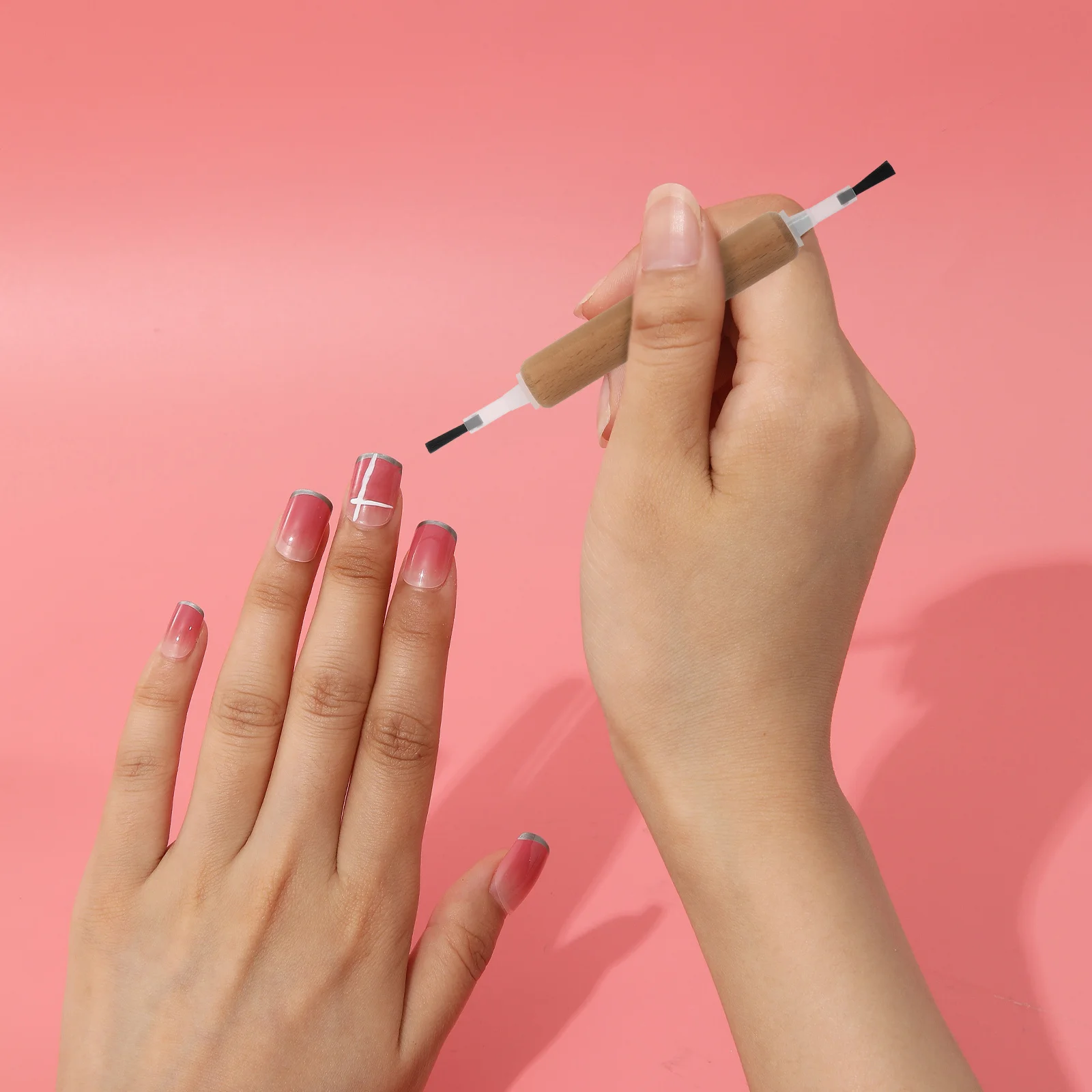 Dual Head Nail Liner Kit Detachable Replacement Brush Set Professional Nail Art Supplies Gel Brush Polish Tools for DIY and