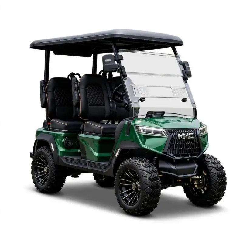 High-End 60V Lithium Battery 4-Seater Lifted Electric Golf Buggy Elevated Resort & Community Shuttle Vehicle