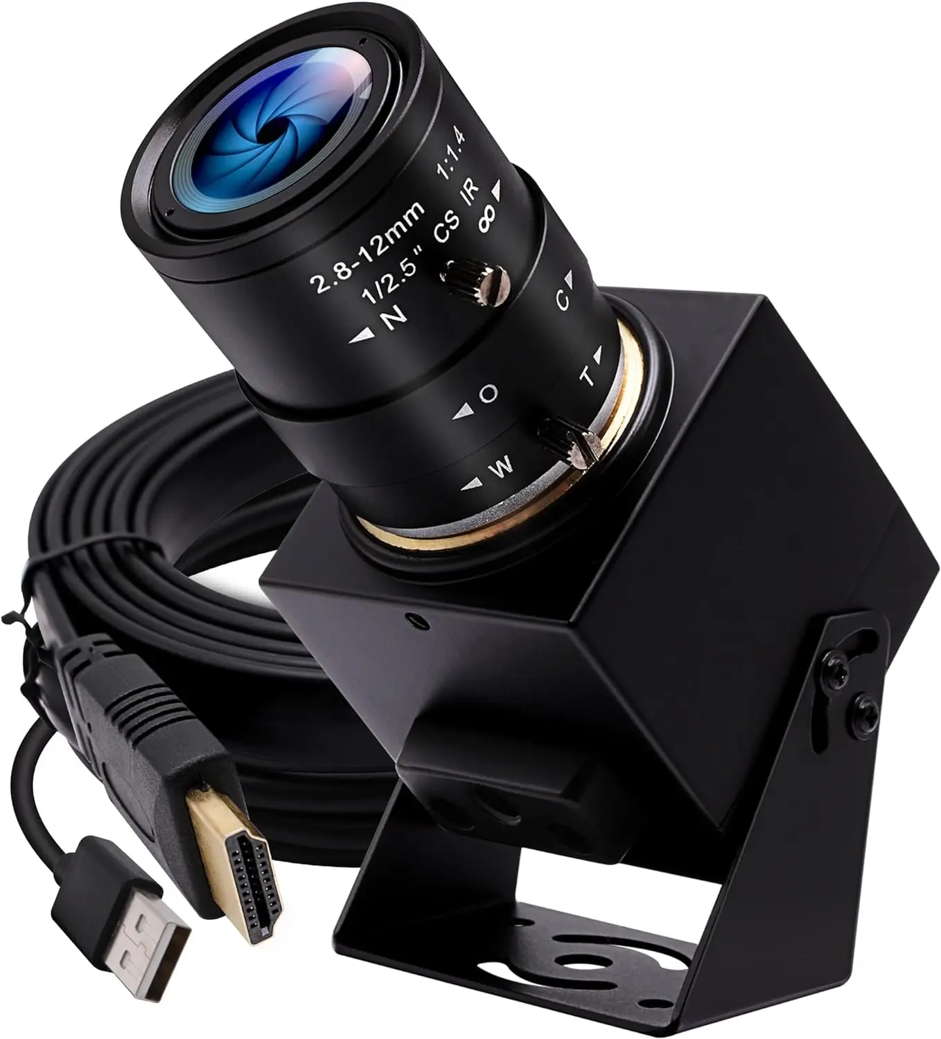 4K HD MI Camera IMX415 H.265 USB HD MI Simultaneous Output USB Webcam With 2.8-12mm Manual Optical Zoom Lens for Microscope