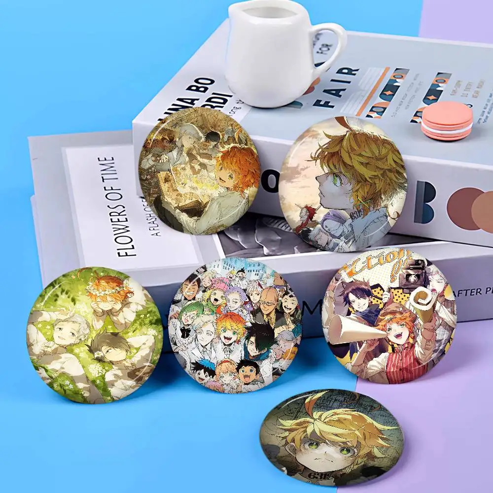 The P-Promised N-Neverland Anime 58mm Handmade Brooch Cartoon Cosplay Badge on Backpack Jewelry Accessories Gifts