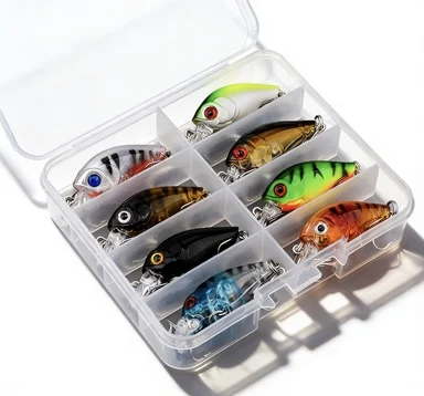 

8pcs CrankBait Minnow Fishing Lure Set Sinking Artificial Bait for Freshwater/Saltwater Light Fishing Tackle