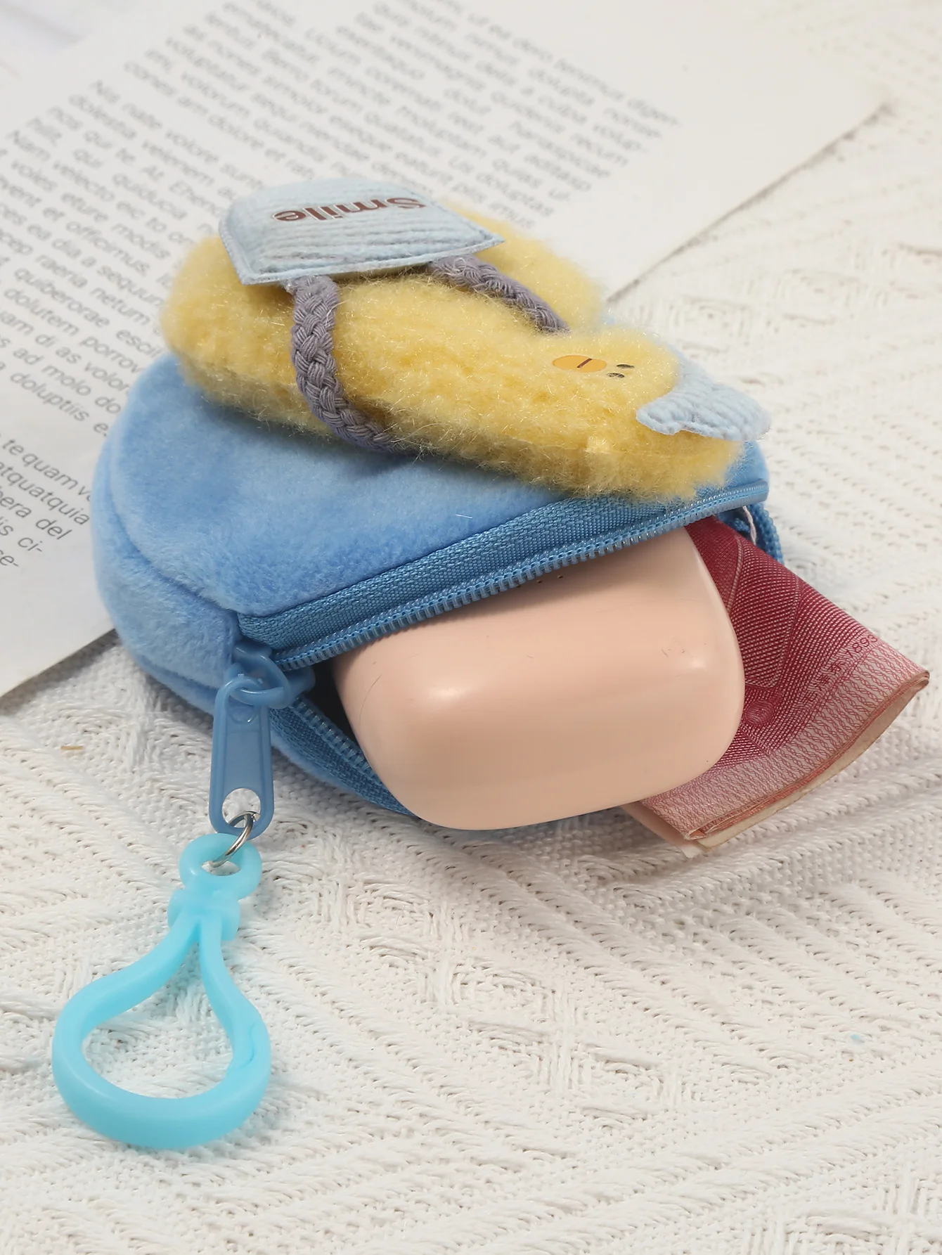 1 Pcs New Cartoon Kawaii Plush Coin Purse Ins Dorky Mini Coin Purse Cute Duck Coin Storage Bag Girl Birthday Christmas Gift