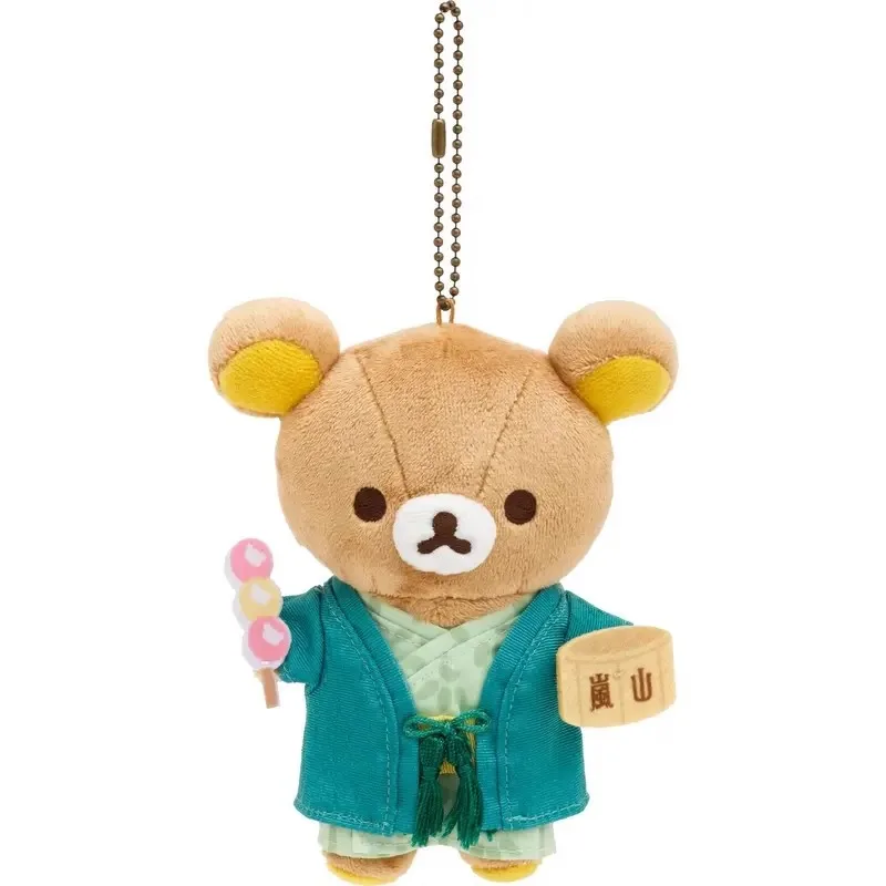 For Rilakkuma Lovely Animal Plush Teddy Bear Doll Pendant Anniversary Popular Bear Doll Bag Pendant Relax Bear Keychain Gift