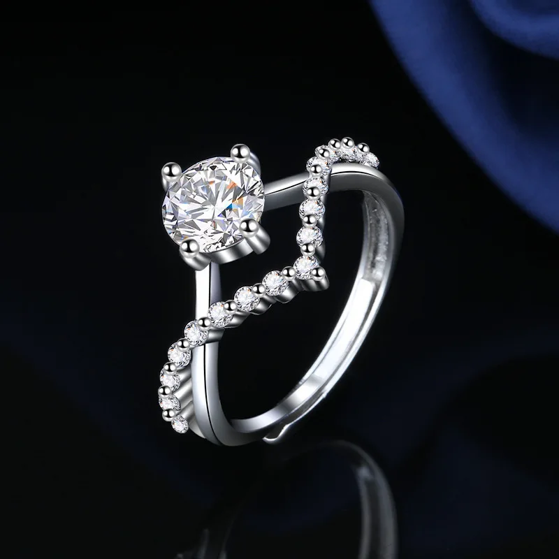 PT950 Japanese and Korean best-selling TikTok live-streaming couple moissanite engagement ring women's finger ring