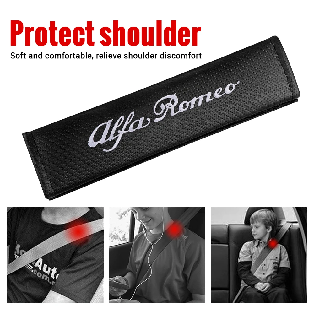 1pc/2pcs Car Styling Safety Belt Cover Protection Shoulder Pad Cushion Harness Pad For Alfa Romeo Giulietta GT 159 147 156 Mito