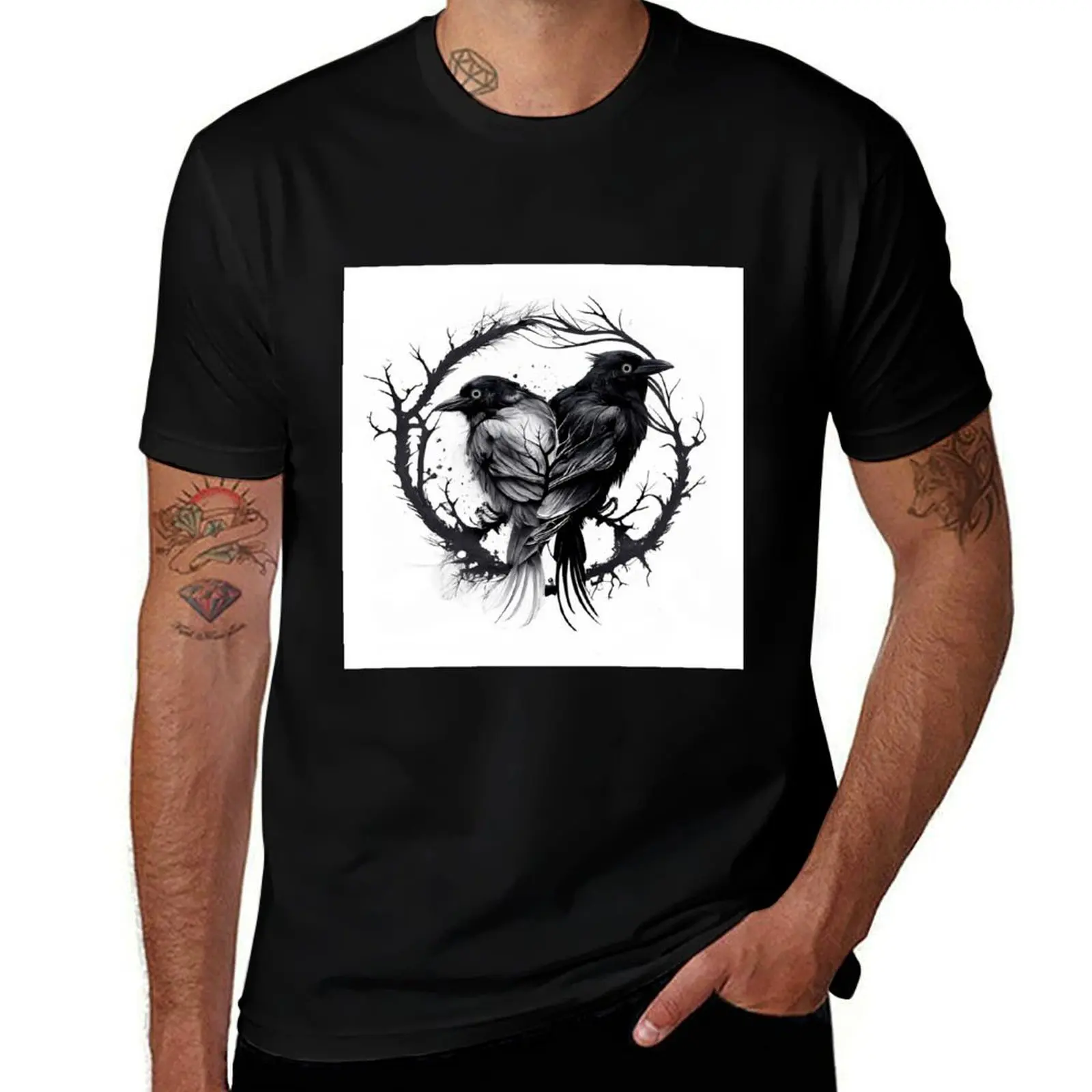 Huginn & Muninn T-Shirt anime graphics shirts men graphic