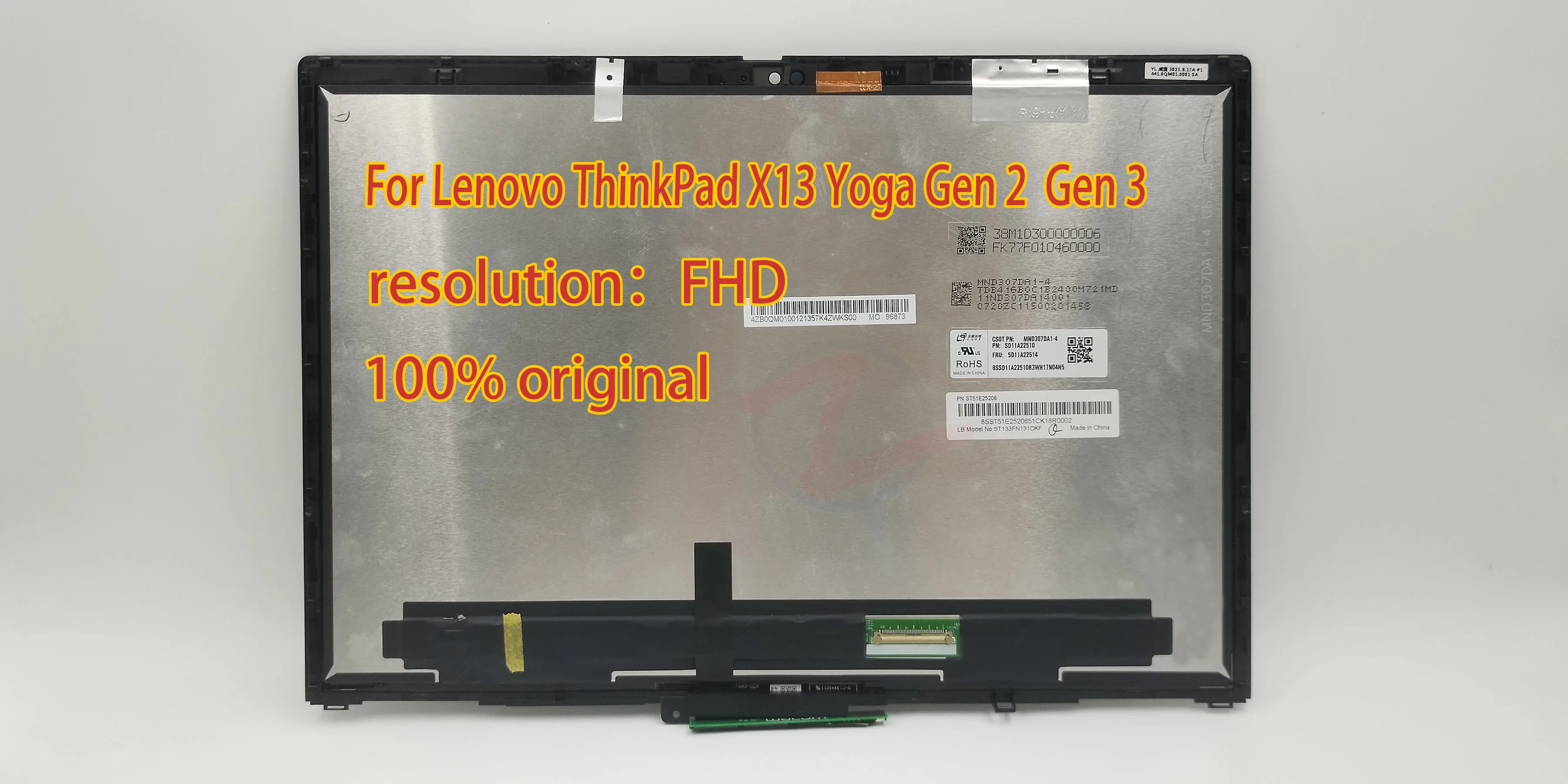 

Для Lenovo ThinkPad X13 Yoga Gen 2 Gen 3, ЖК-дисплей с сенсорным экраном 13,3 дюйма, оригинальная замена ноутбука FHD в сборе