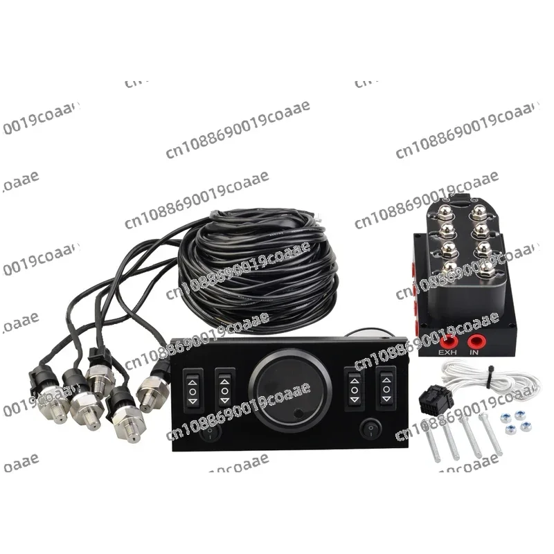 Newcolor universal suspensão a ar cinco em um medidor de pressão de exibição com válvula solenóide e painel de controle interruptor tipo navio