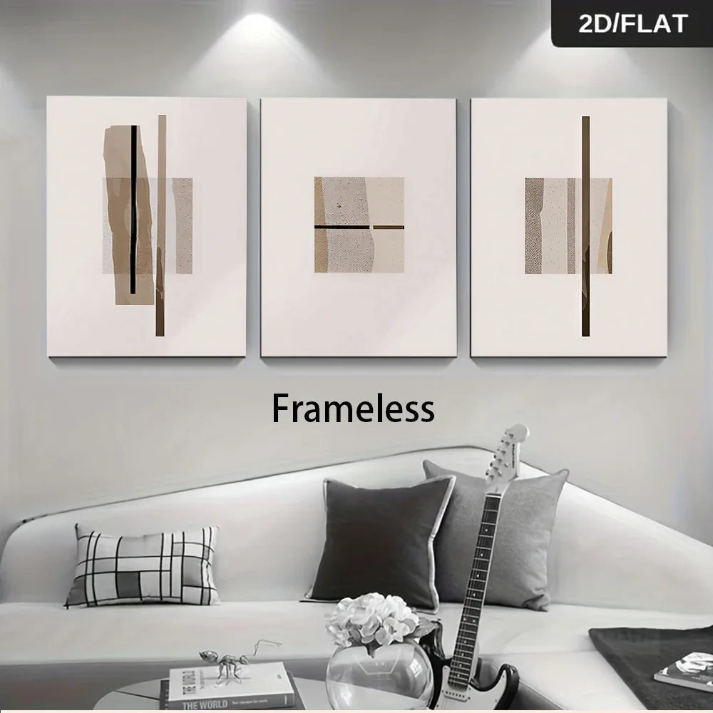Multiple sizes 3pcs frameless Canvas Painting1 Set Modern Min triptych frameless Wall Art, Abstract Line for Living Room Sofa Ba