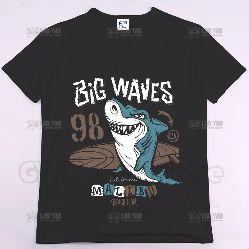 BIG WAVES California MALIBU BEACH TEAM Hot Selling Summer Printed T-shirt SURF Casual Men Women T Shirts Fashion Tops Harajuku