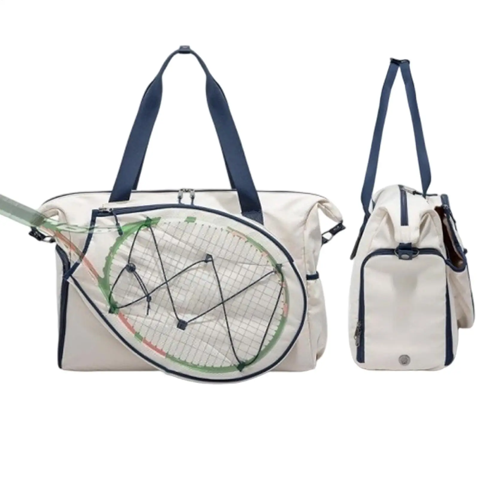 Tennis Racket Bags Holds 2 Rackets Badminton Gym Tote With Ventilated Shoe Compartment And Wet Pocket Fits 15.6in Laptop Tennis