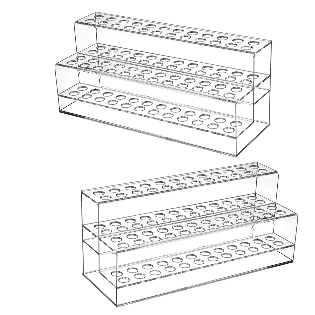 2 قطعة صندوق تخزين القلم رف القلم البلاستيكي الشفاف لمكتب منظم الكرة أقلام علامات أقلام الرصاص مسمار أدوات الرسم عرض موقف #2