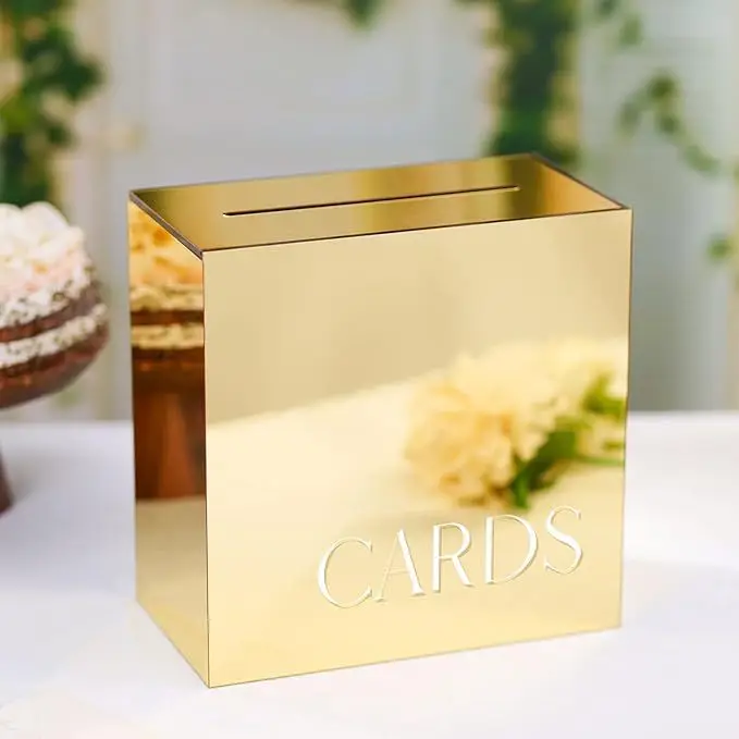 

Frosted transparent acrylic wedding card box Removable money Decorative box Wedding gift
