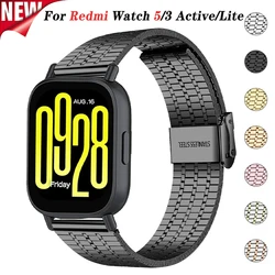 Stainless Steel Strap for Redmi Watch 5 Active 3 Active Smartwatch Metal Watchband for Redmi Watch 5 Lite 3 Lite Band Bracelet