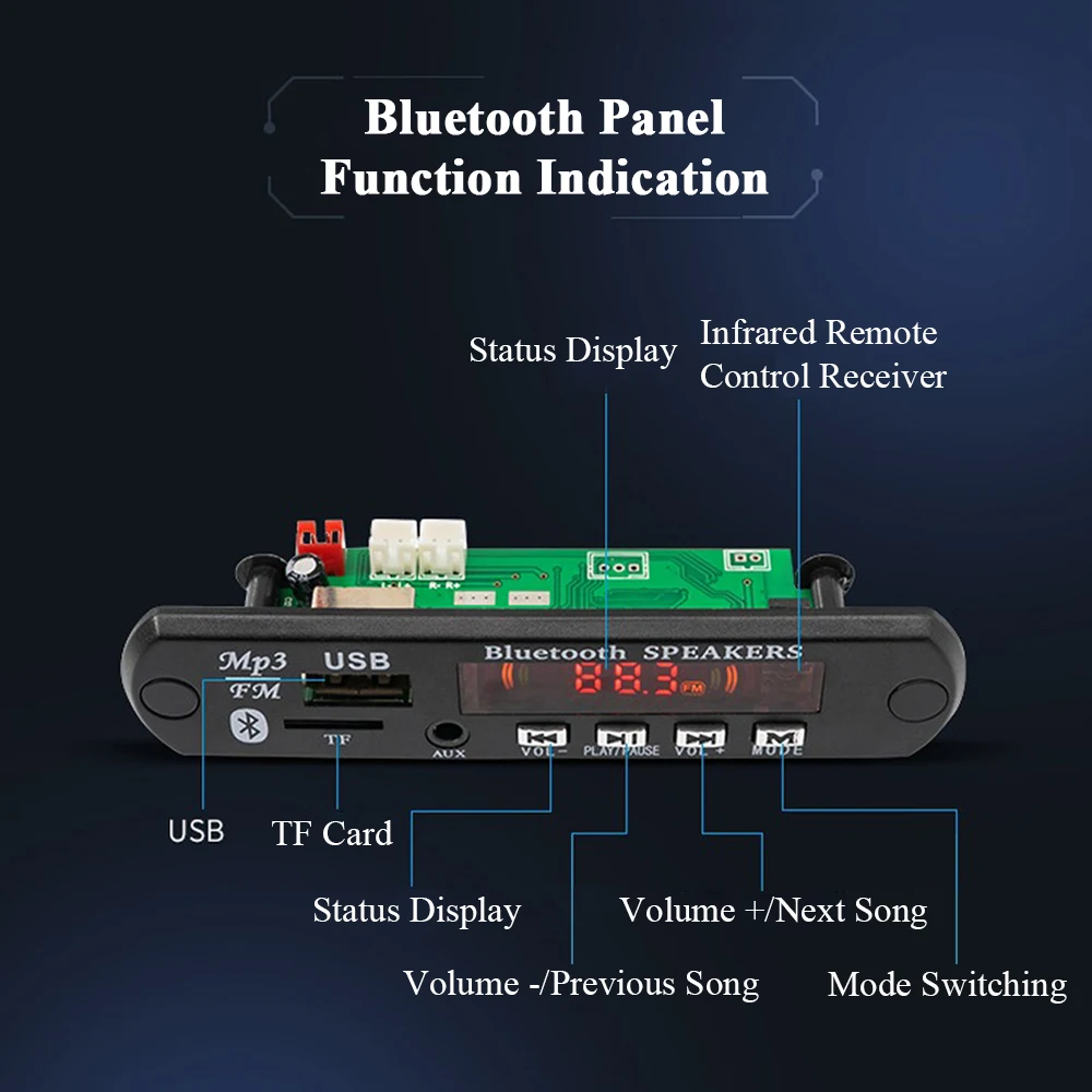 Imagem -06 - Diy Bluetooth Speaker Kit com Rádio fm Faça Você Mesmo Projeto de Solda Prática Solda Componente de Montagem 2*3w