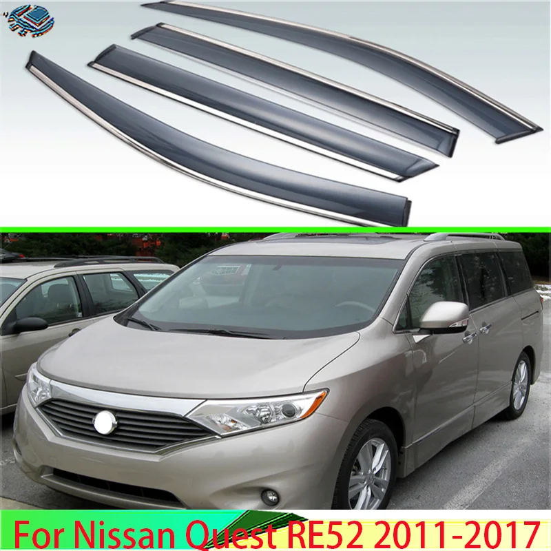 Для Nissan Quest RE52 2011-2017 пластиковый внешний козырек вентиляционные Шторы окно Защита от солнца и дождя дефлектор 4 шт