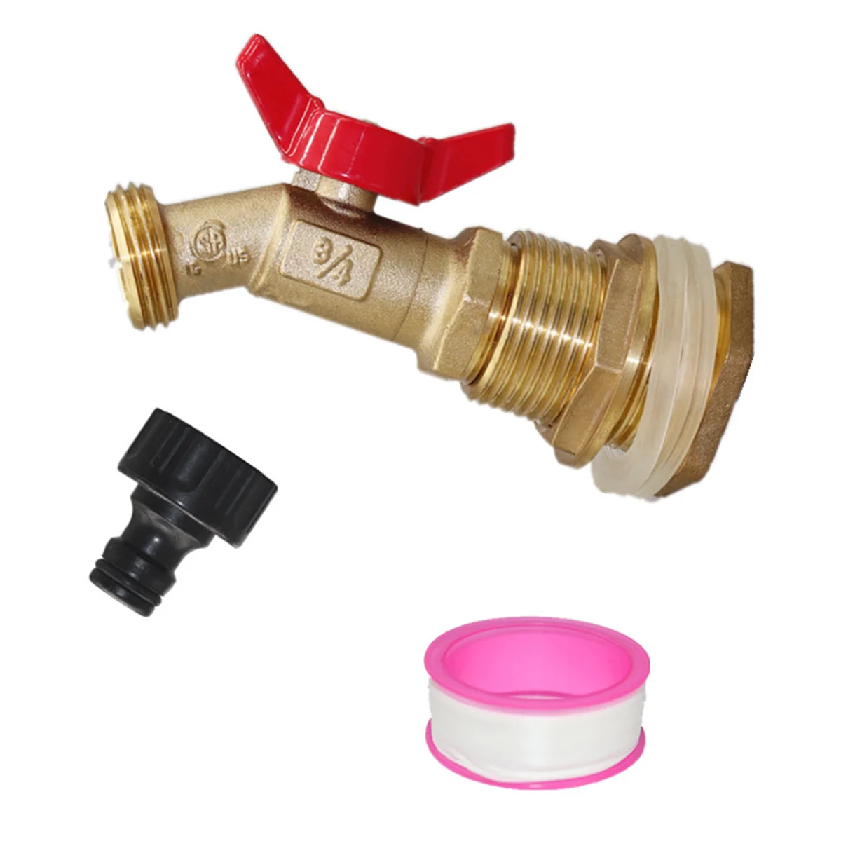 Outdoor Garden Hose Faucet Ball Valve Hose Bibb Shut Off Valve 3/4Inch Male NPT X 3/4Inch Male GHT Threaded