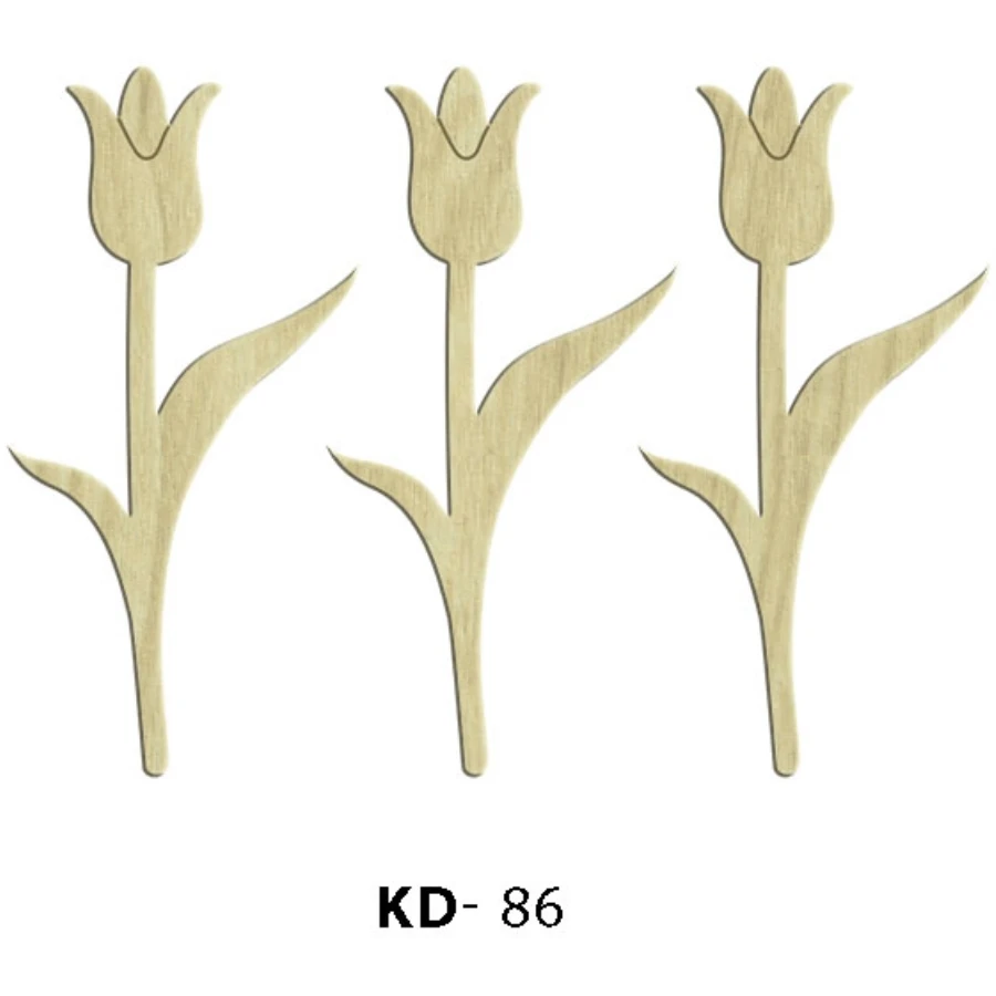 KD86 Tulip pcs Set Set Wooden Package Ornament, Hobby Wood Painting Ornament