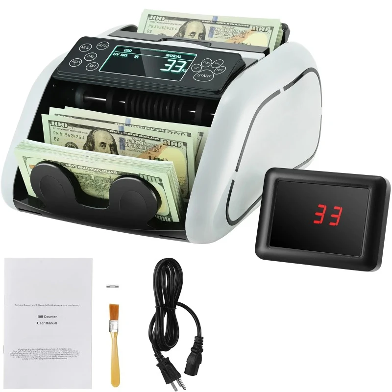 

1000 Pcs/Min Money Counter Business Cash Register Bill Counterfeit Bill Detector by UV/MG/IR/DD Function for Bank Store