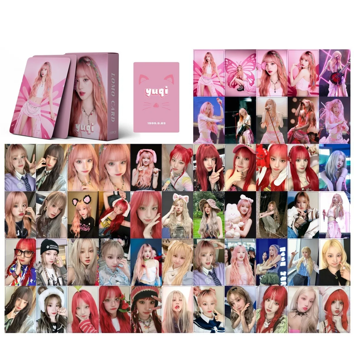 55 Gidle Single Player Cards, Song Yuqi Strawberry Music Festival LOMO Cards