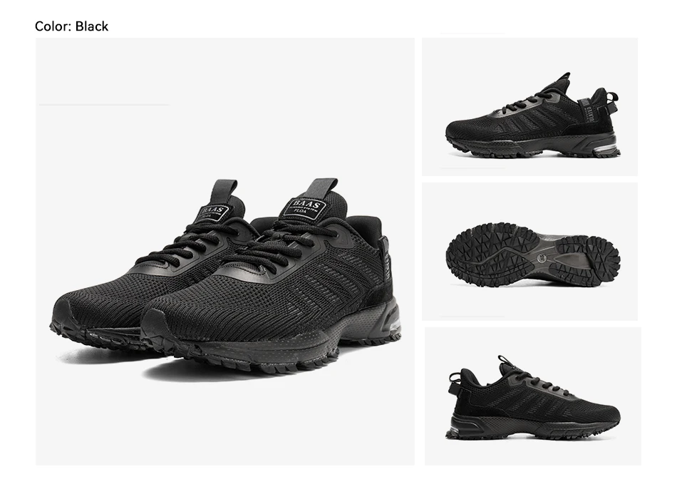 Baasploa Herren-Sporttrainer in großen Größen, leichte Air-Knit-Sneaker, bequeme Fitness-Wanderschuhe, EU 41–50 – Detail 15