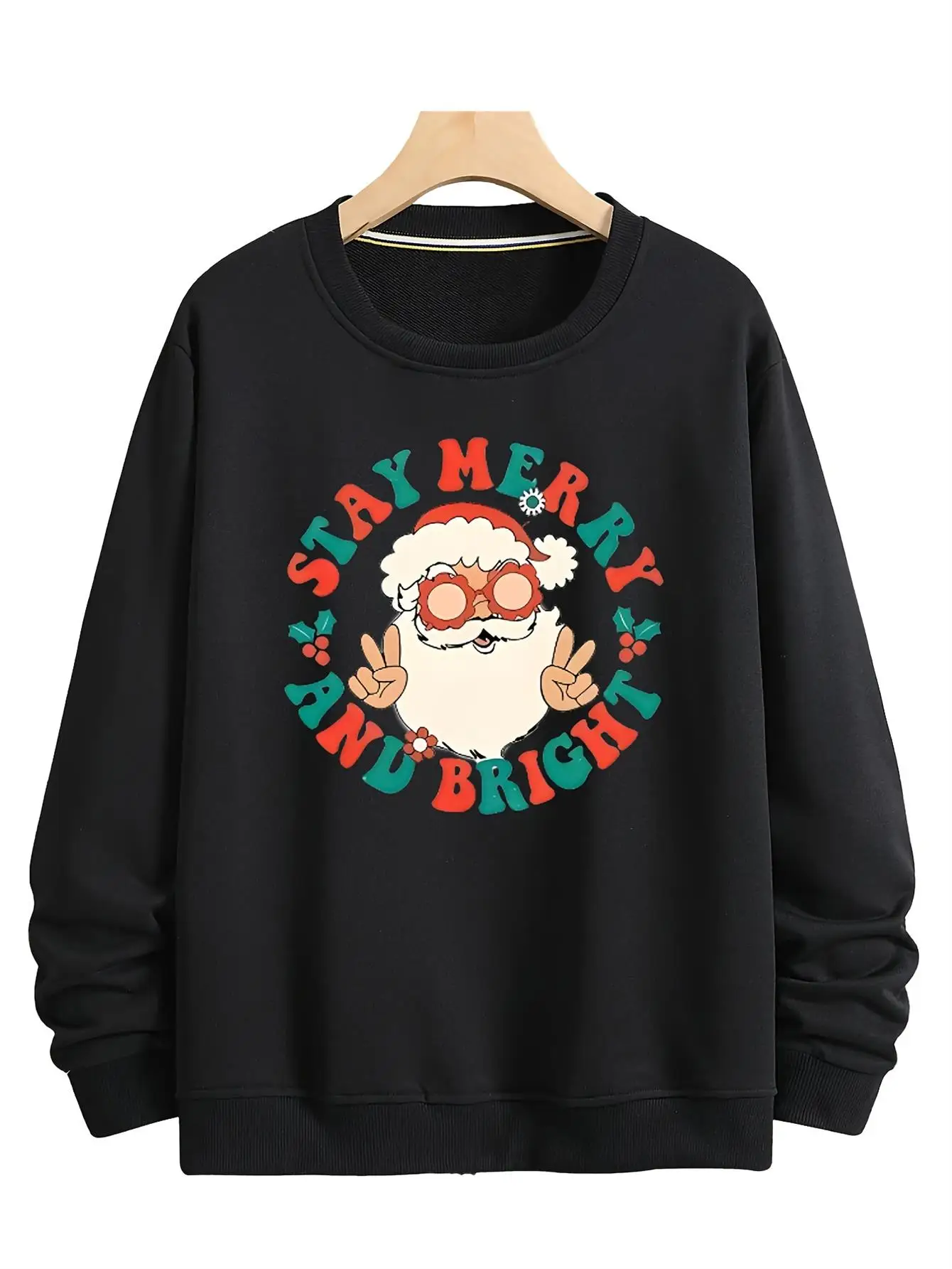 

Men's and Women's Christmas Patterned Sweatshirts - Santa and Christmas Tree Designs, Merry C