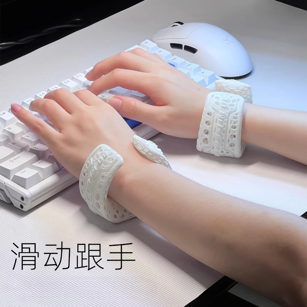 

Подставка для запястий для клавиатуры: круглая, из полимерной смолы, 3D-печать, с защитой от пота и скольжения, аксессуар для клавиатуры