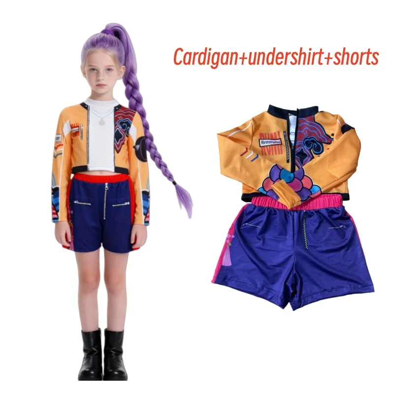 

Children Cosplay Performance Costume Outfit K-POP Rumi Group Concert Halloween Clothes Earring Accessory Outfit Size 110-150