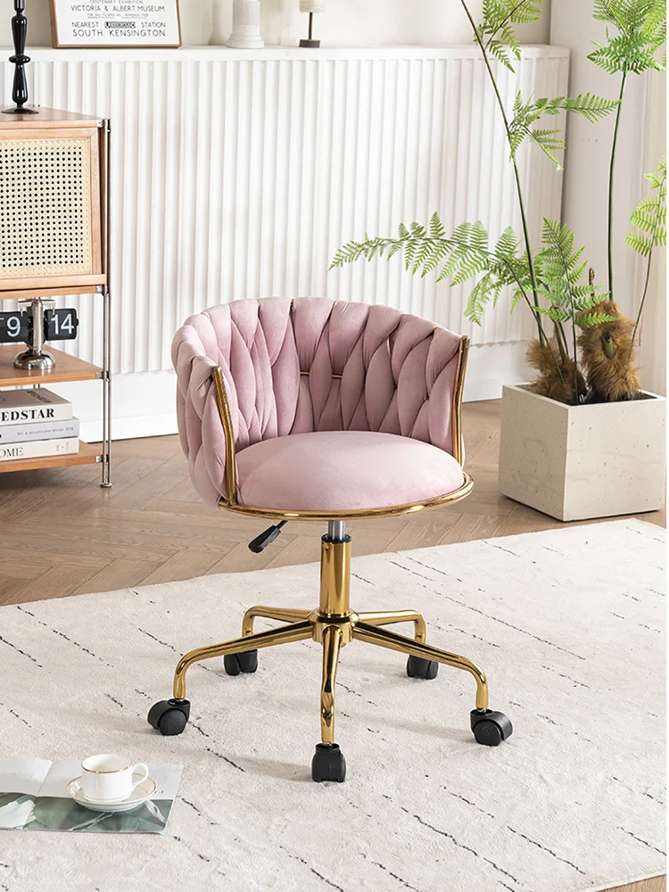 Nordic Furniture Flannelette Coffee Chair,living Room Furniture Adjustable Rotating Computer Chair,Bedroom Backrest Makeup Chair