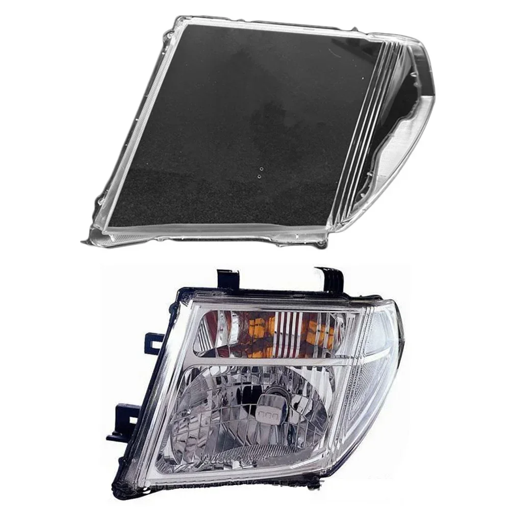 For Nissan Navara D40 Headlight Cover Transparent Headlamp Shell Lamp Shade Lens Replace Original Lampshade Plexiglass 2005-2013