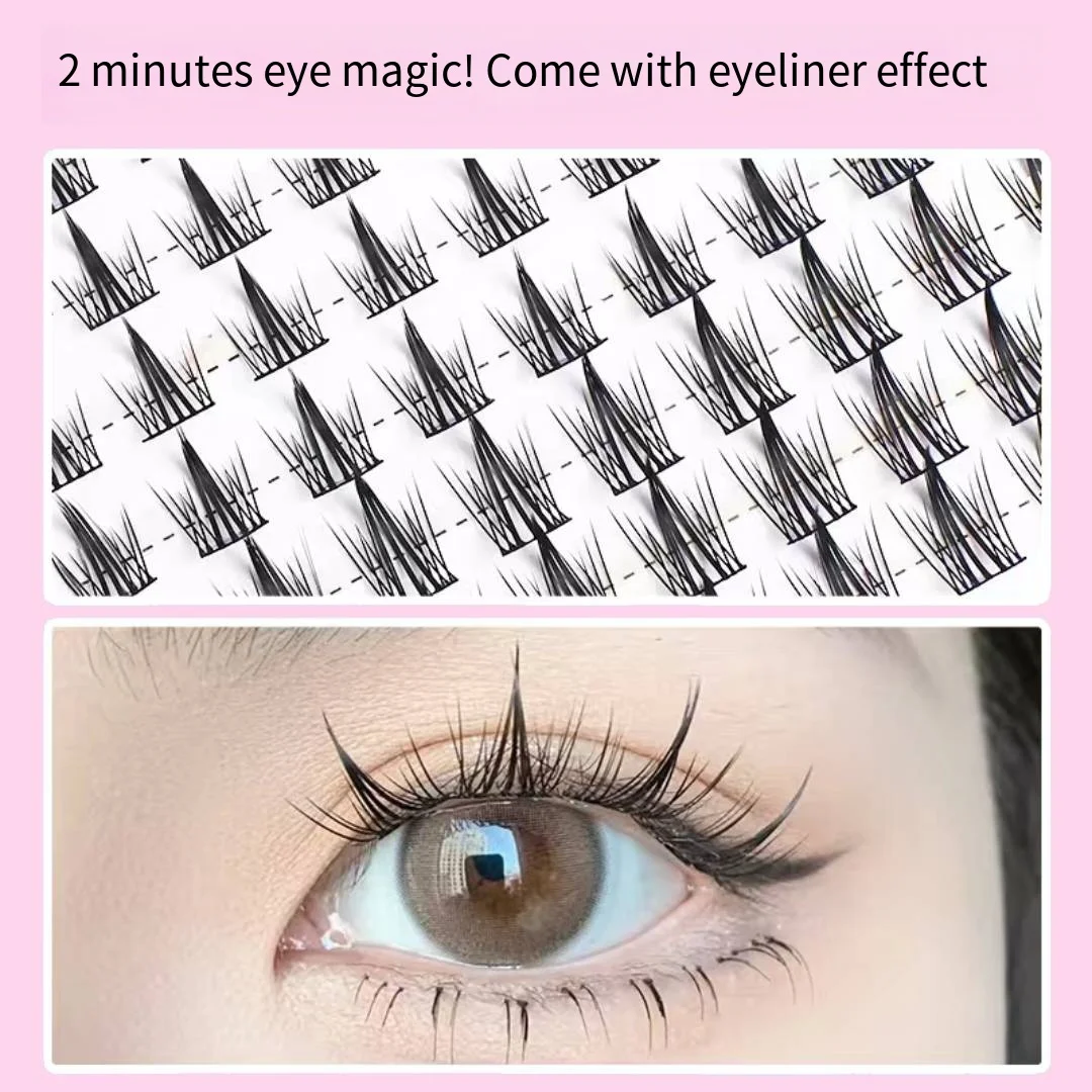 1Box/100 bunches Mink False Eyelashes 3D Natural Russian individual Eyelash Extension Eyelash cluster Makeup Tool wholesale