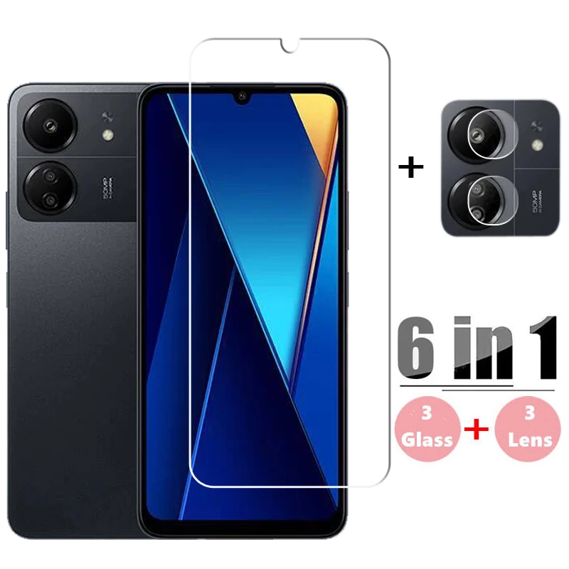 Full Gule Glass For Xiaomi Poco C65 Screen Protector Poco C65 Tempered Glass Protective Phone Lens Film For Poco C65