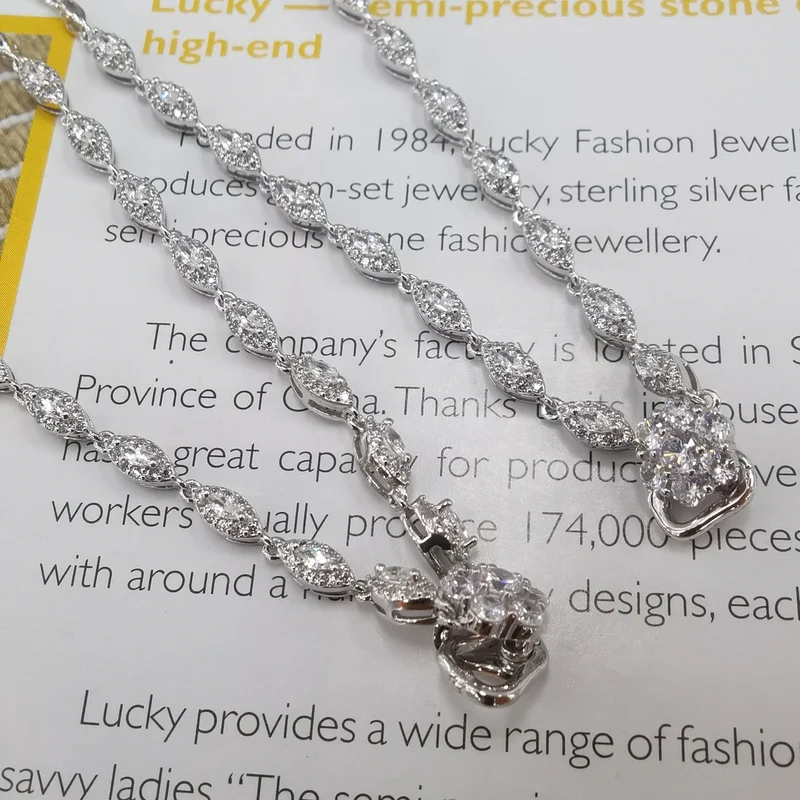 SACE GEMS Fashion Jewelry Necklace for Women 100% 925 Sterling Silver Shining Zircon Wedding Party Fine Jewelry Holiday Gift